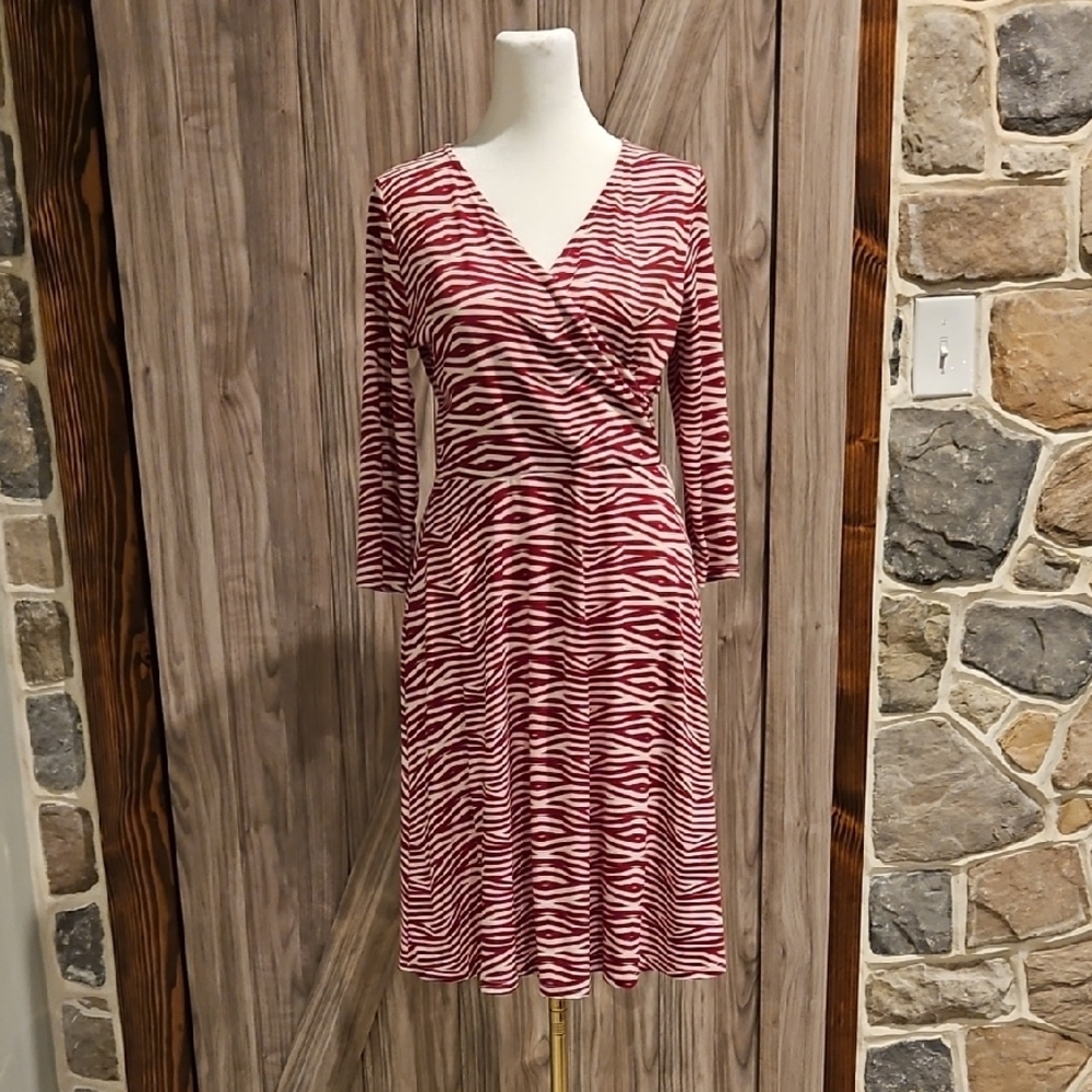 41 Hawthorn Red Fit and Flare V-Neck Dress